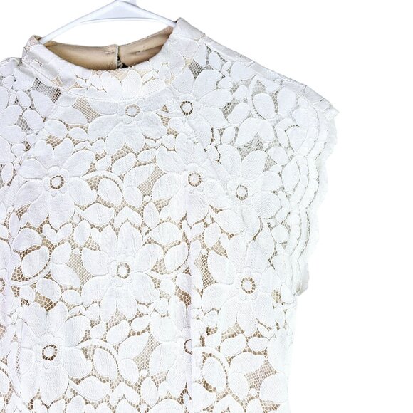 Lulu's Sweetest Love Story Full Lace Overlay Bodice, High Neckline w/ Cap Sleeve - Picture 6 of 12